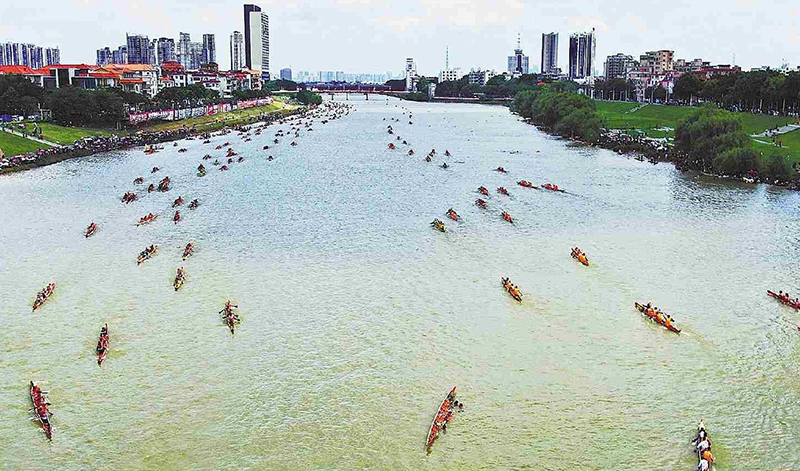 湾区最大规模五人龙舟赛在佛山禅城开赛